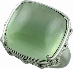 Carillon Serpentine Cushion Shape 17MM Natural Non-Treated Gemstone 925 Sterling Silver Ring Gift Jewelry for Women & Men