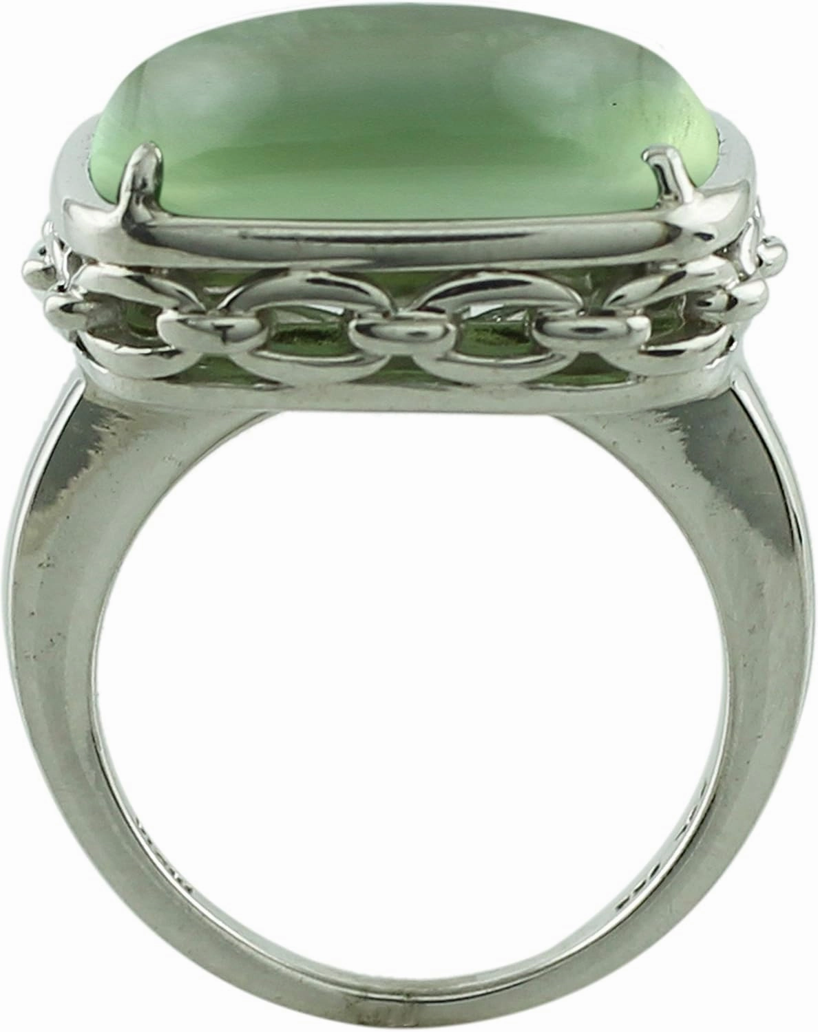 Carillon Serpentine Cushion Shape 17MM Natural Non-Treated Gemstone 925 Sterling Silver Ring Gift Jewelry for Women & Men