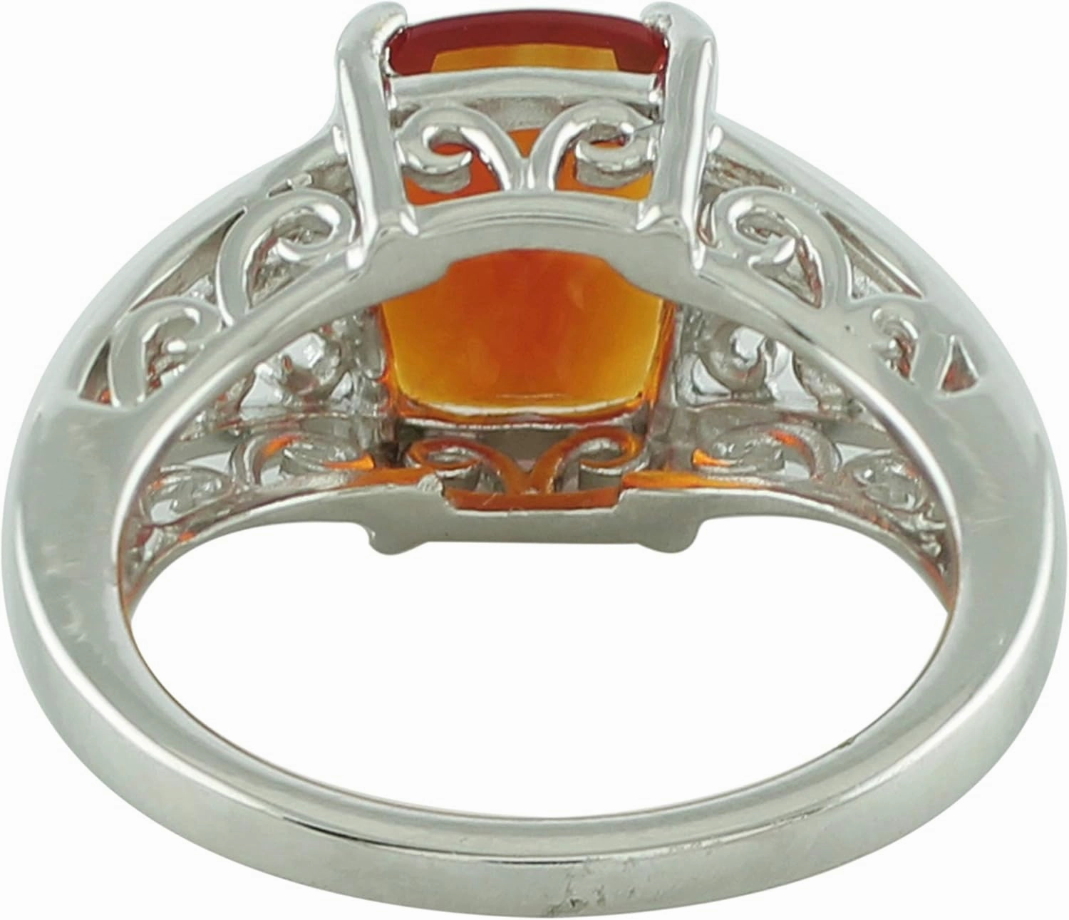 Carillon Stunning Brazilian Fire Opal Cushion Shape 10X8MM Natural Earth Mined Gemstone 925 Sterling Silver Ring Wedding Jewelry for Women & Men
