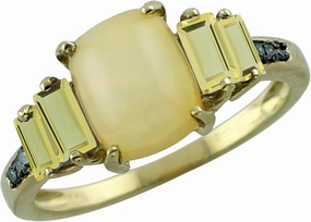 Carillon Stunning Ethiopian Opal Cushion Shape 9X7MM Natural Earth Mined Gemstone 925 Sterling Silver Ring Wedding Jewelry (Yellow Gold Plated) for Women & Men