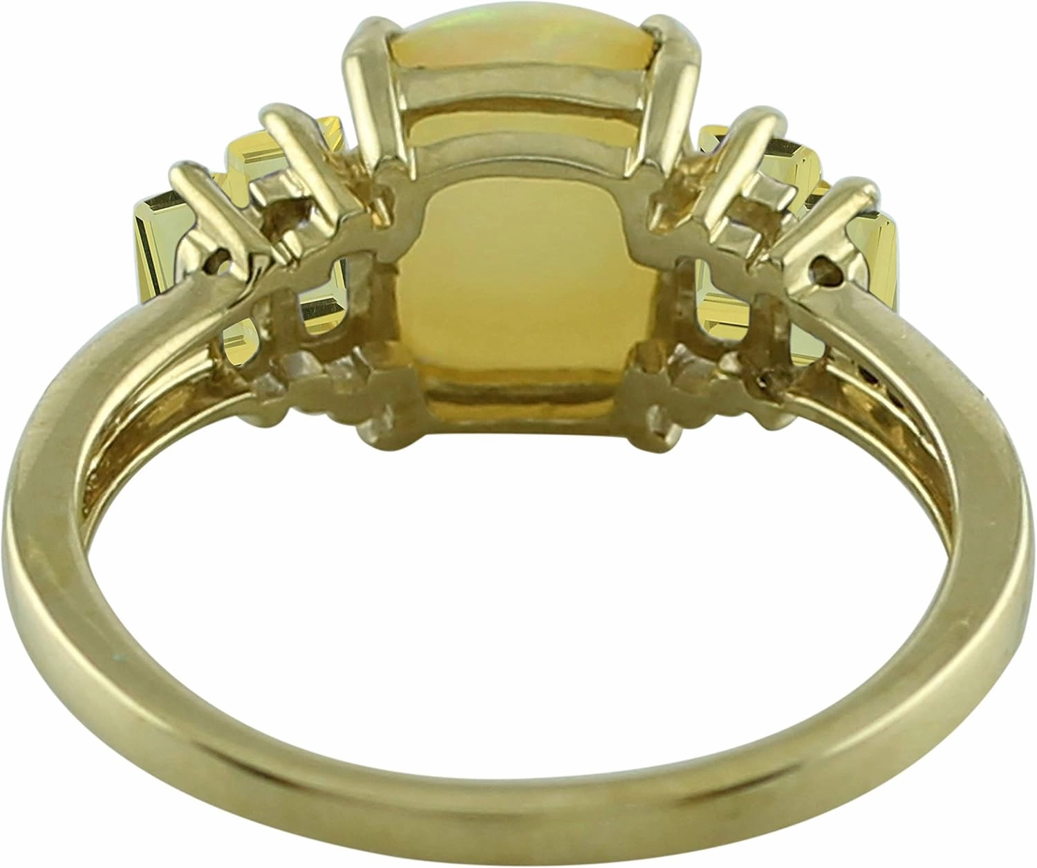 Carillon Stunning Ethiopian Opal Cushion Shape 9X7MM Natural Earth Mined Gemstone 925 Sterling Silver Ring Wedding Jewelry (Yellow Gold Plated) for Women & Men