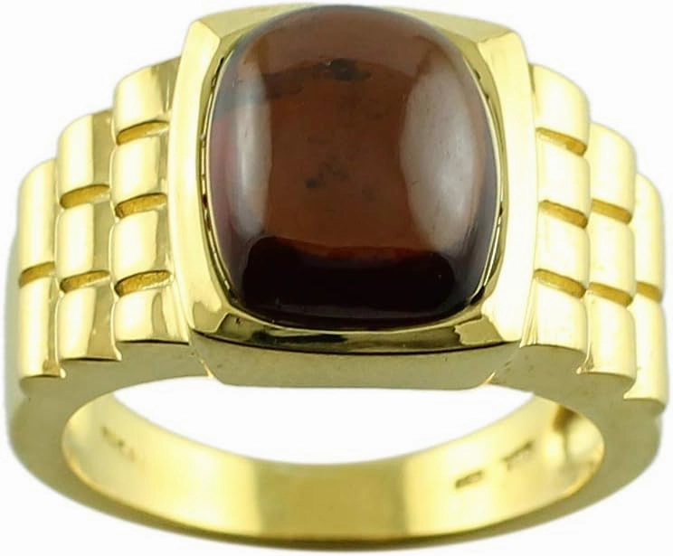 Carillon Stunning Hessonite Garnet Cushion Shape 10X12MM Natural Earth Mined Gemstone 14K Yellow Gold Ring Wedding Jewelry for Women & Men