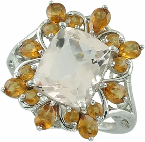 Carillon Stunning Rose De France Cushion Shape 12X10MM Natural Earth Mined Gemstone 925 Sterling Silver Ring Wedding Jewelry for Women & Men