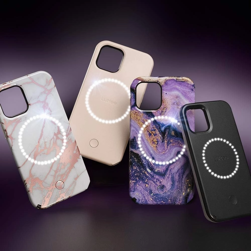 Case-Mate LuMee Halo Light Up Selfie Case for iPhone 12 Mini (5G) - Front & Rear Illumination - 5.4 Inch - Matte Black