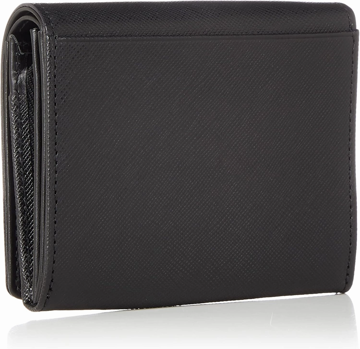 Catherine Hamnett London Bi-Fold Wallet, PRISM Premium Domestic Cow Leather, Prism Embossed, Round Zipper, Bill Holder, Key Ring, Transparent Window Pass Case, black (black 19-3911tcx), One Size