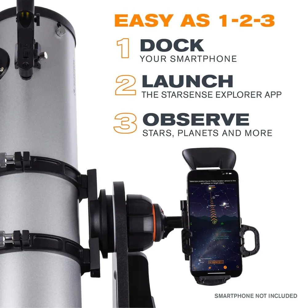 Celestron – StarSense Explorer 130mm Tabletop Dobsonian Smartphone App-Enabled Telescope – Works with StarSense App to Help You Find Nebulae, Planets & More – iPhone/Android Compatible