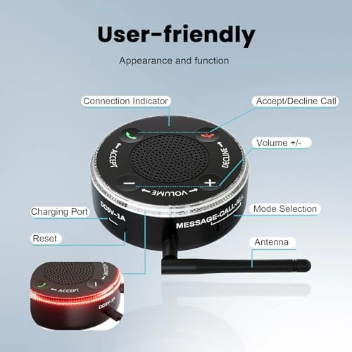 Cell Phone Ringer Amplifier for Elderly, External Ringer for Cell Phone, Bluetooth Ringer Amplifiers for Hard of Hearing – Loud Ringtone/Call, Message & App Alerts/Answer Calls
