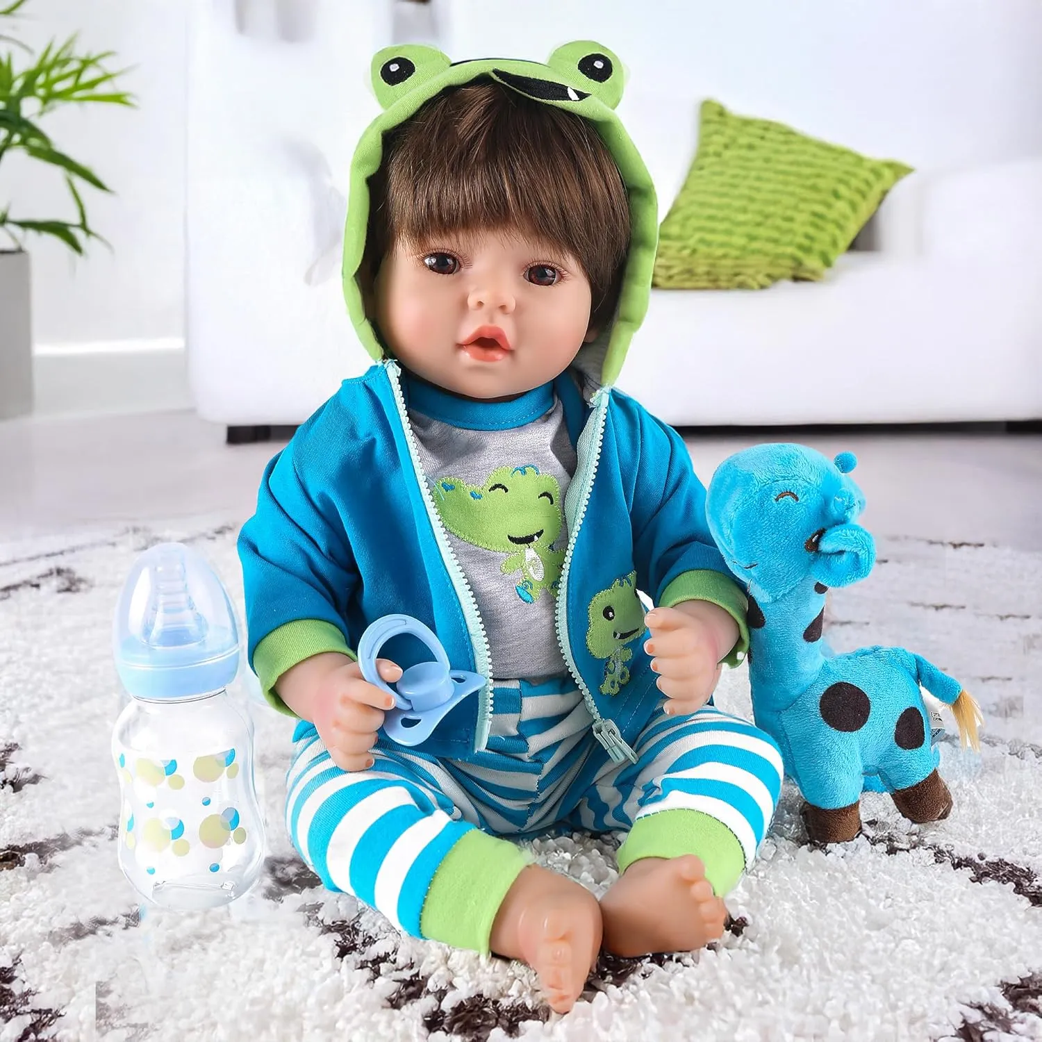 CHAREX Lifelike Reborn Baby Dolls Boy - 18 Inch Baby Toddler Soft Body Realistic Newborn Baby Doll Real Life Baby Dolls Toy Gift with Accessories for Kids Age 3 