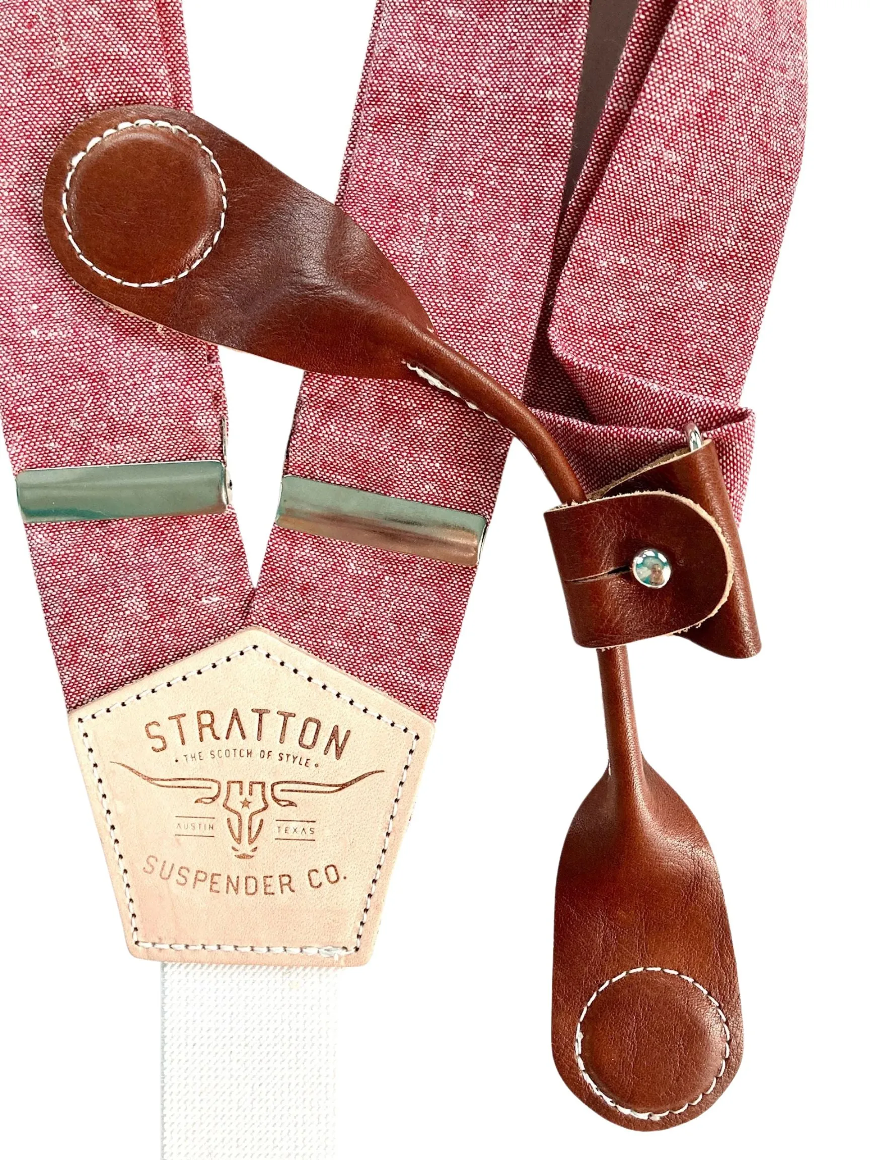 Cherry Red Magnetic Clasp Suspenders – The Best Alternative to Clip-Ons | Heritage American Wedding Menswear