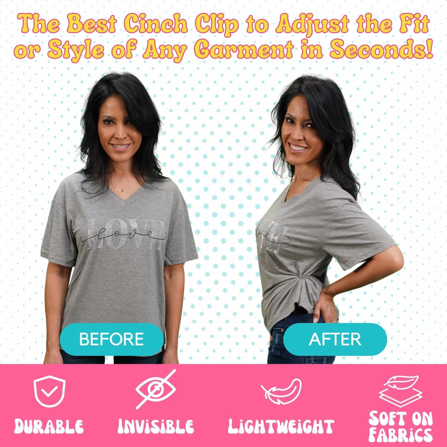 Cinch It! by StylifyX Clothing Cinch Clips - Hidden Dress Cinch Clip & Shirt Cincher Clip - Fashion Accessories for Women