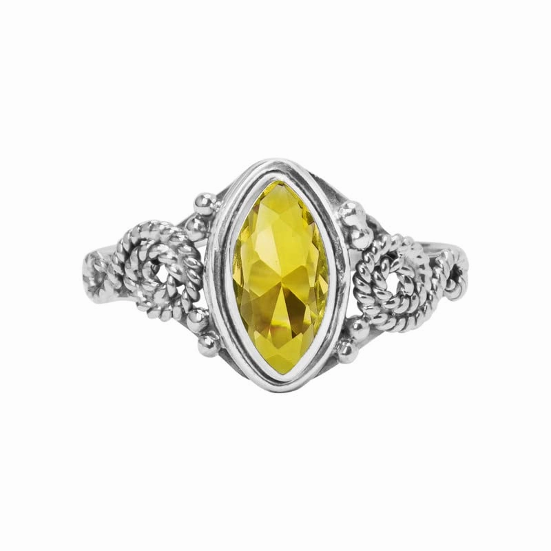 Citrine Stone Ring, 925 Sterling Silver Ring Statement Ring For Women - Girls, 5X10mm Natural Marquise Shape Gemstone Ring, Christmas Gifts, Gemstone Ring Size US 10 Handmade Ring