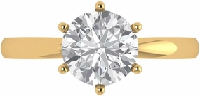 Clara Pucci 2Ct Round Cut Solitaire Moissanite Engagement Ring for Women - Solid 14K Yellow Gold
