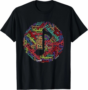 Classical Music Composers Note Word Art T-Shirt T-Shirt