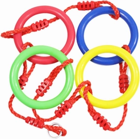 Climbing Rope for Kids Hanging Rope Climbing Rings Gymnastic Swing for Training Kindergarten, 4 Rings
