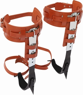 Climbing Spikes with Multi-Functional Belt, Stainless Steel Climbing Trees Gear with Cattle Hide Leggings Straps and Extra Straps for Outdoor Jungle Survival Fruit Picking