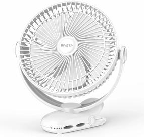 Clip on Fan 30H Longest Runtime,12000mAh 8-Inch Rechargeable Portable Fan, Ultra Quiet with Heavy-Duty Clamp, USB Desk Fan for Golf Cart, Office, Camping, Treadmill