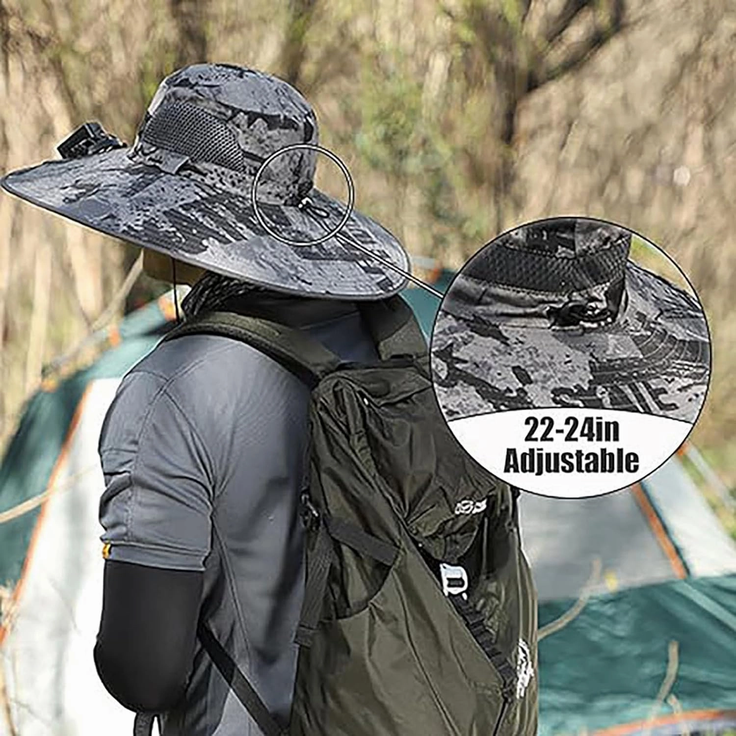 Colitt - Fishing Hat with Built in Fan, Hat with Fans Solar Power, Colitt Fishing Hat Wide-Brimmed Hats with Two Fans