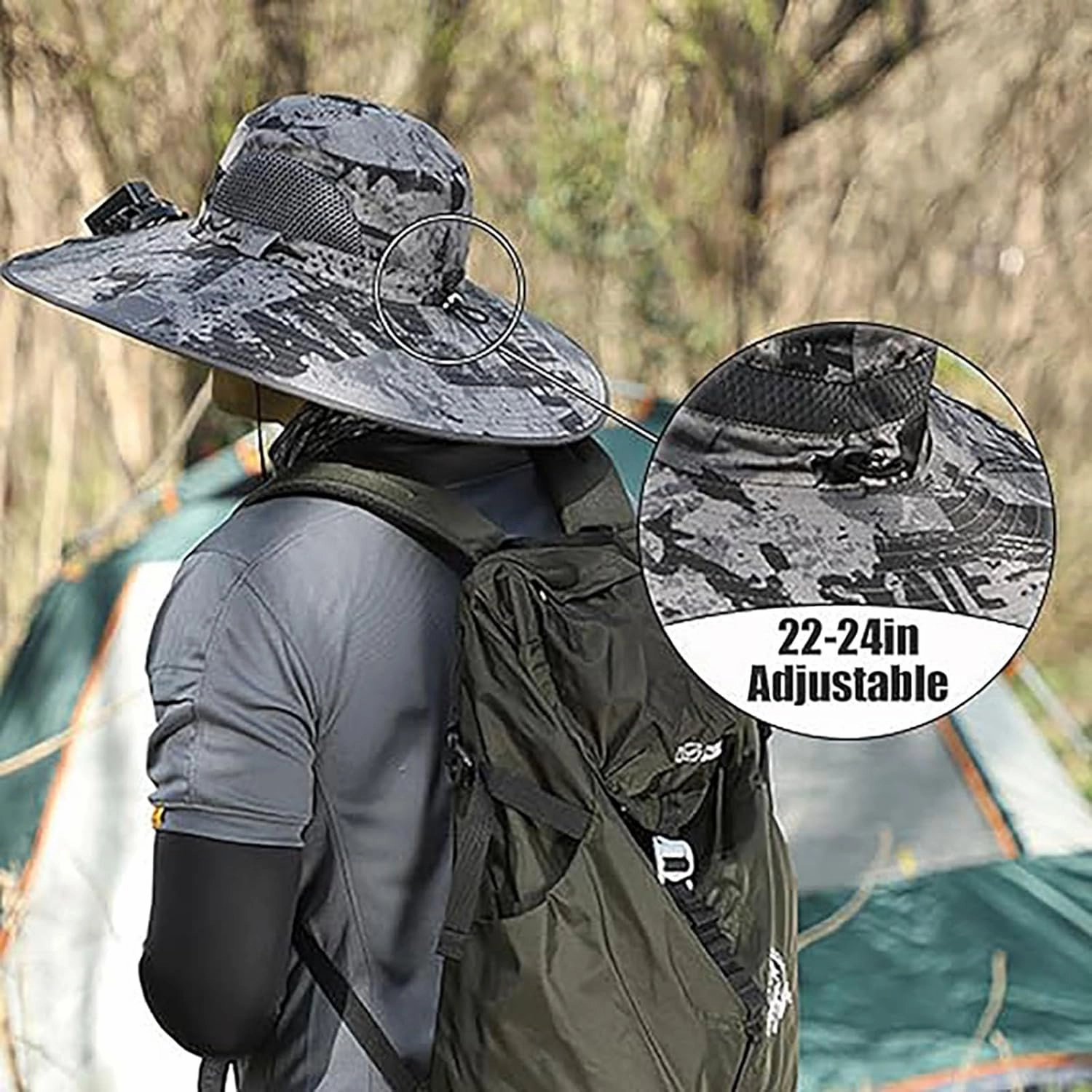 Colitt - Fishing Hat with Built in Fan, Hat with Fans Solar Power, Colitt Fishing Hat Wide-Brimmed Hats with Two Fans