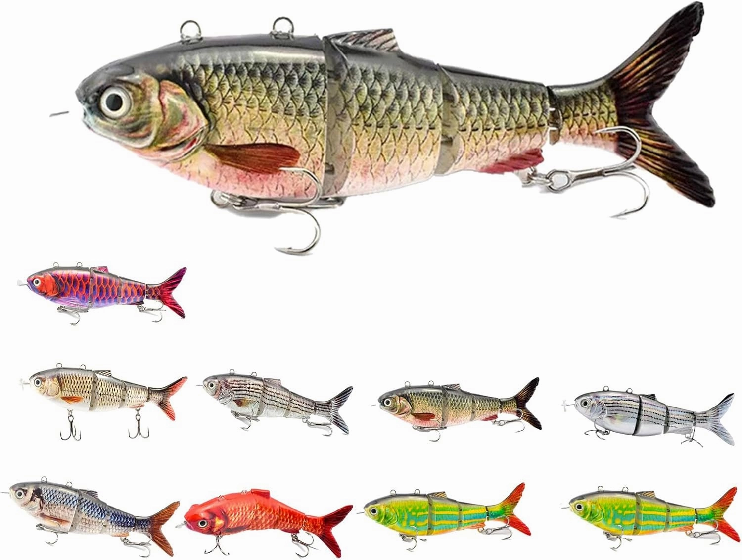 Colitt Robotic Swimming Fishing Lure, USB Rechargeable Robotic Fishing Lure, Emits Green Light in The Water to Attract Bait for All Kinds of Fishing Waters
