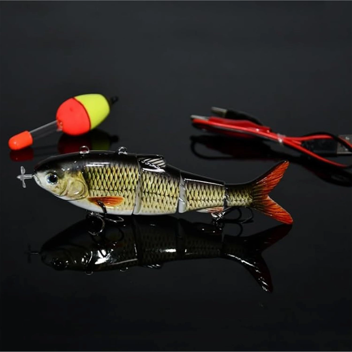 Colitt Robotic Swimming Fishing Lure, USB Rechargeable Robotic Fishing Lure, Emits Green Light in The Water to Attract Bait for All Kinds of Fishing Waters