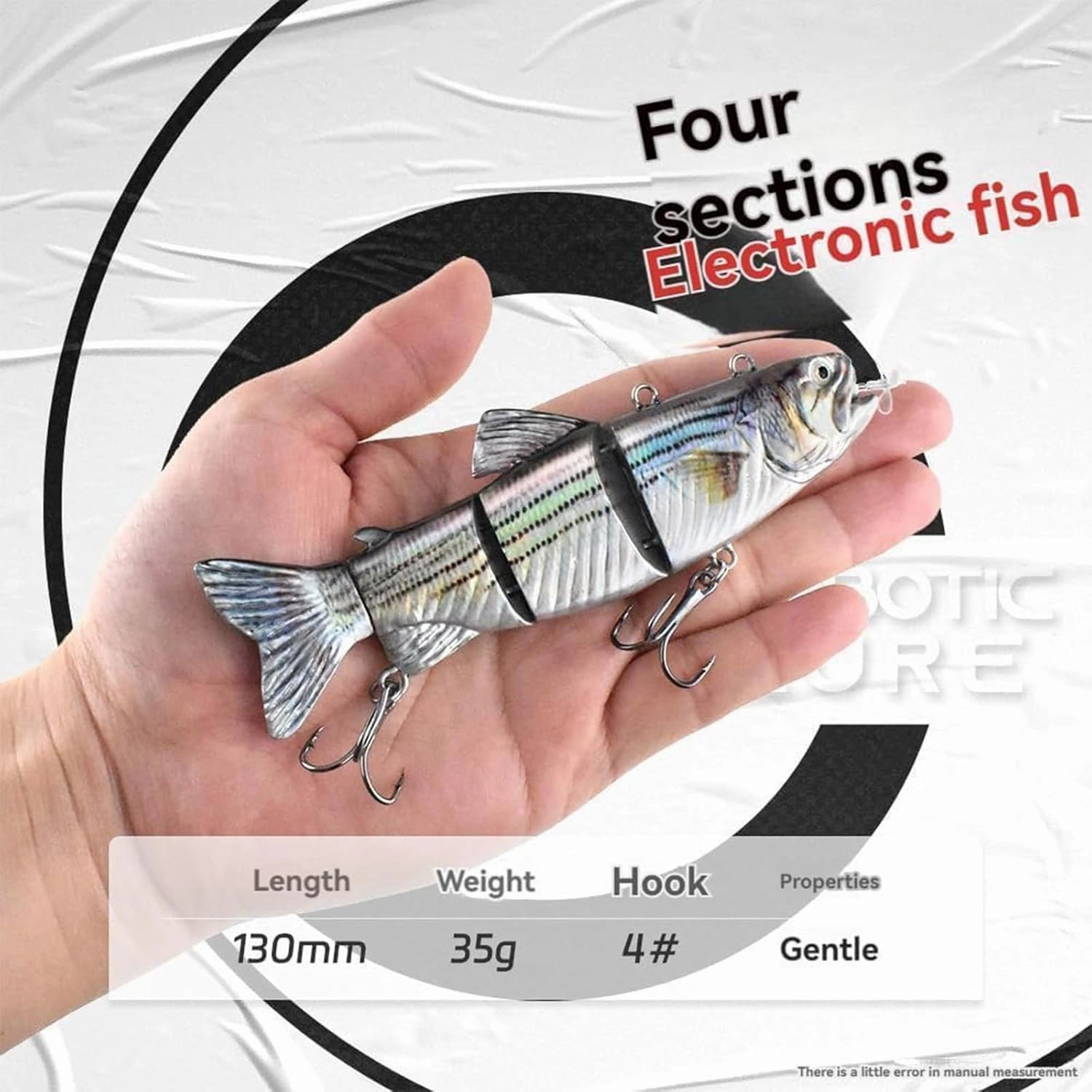 Colitt Robotic Swimming Fishing Lure, USB Rechargeable Robotic Fishing Lure, Emits Green Light in The Water to Attract Bait for All Kinds of Fishing Waters