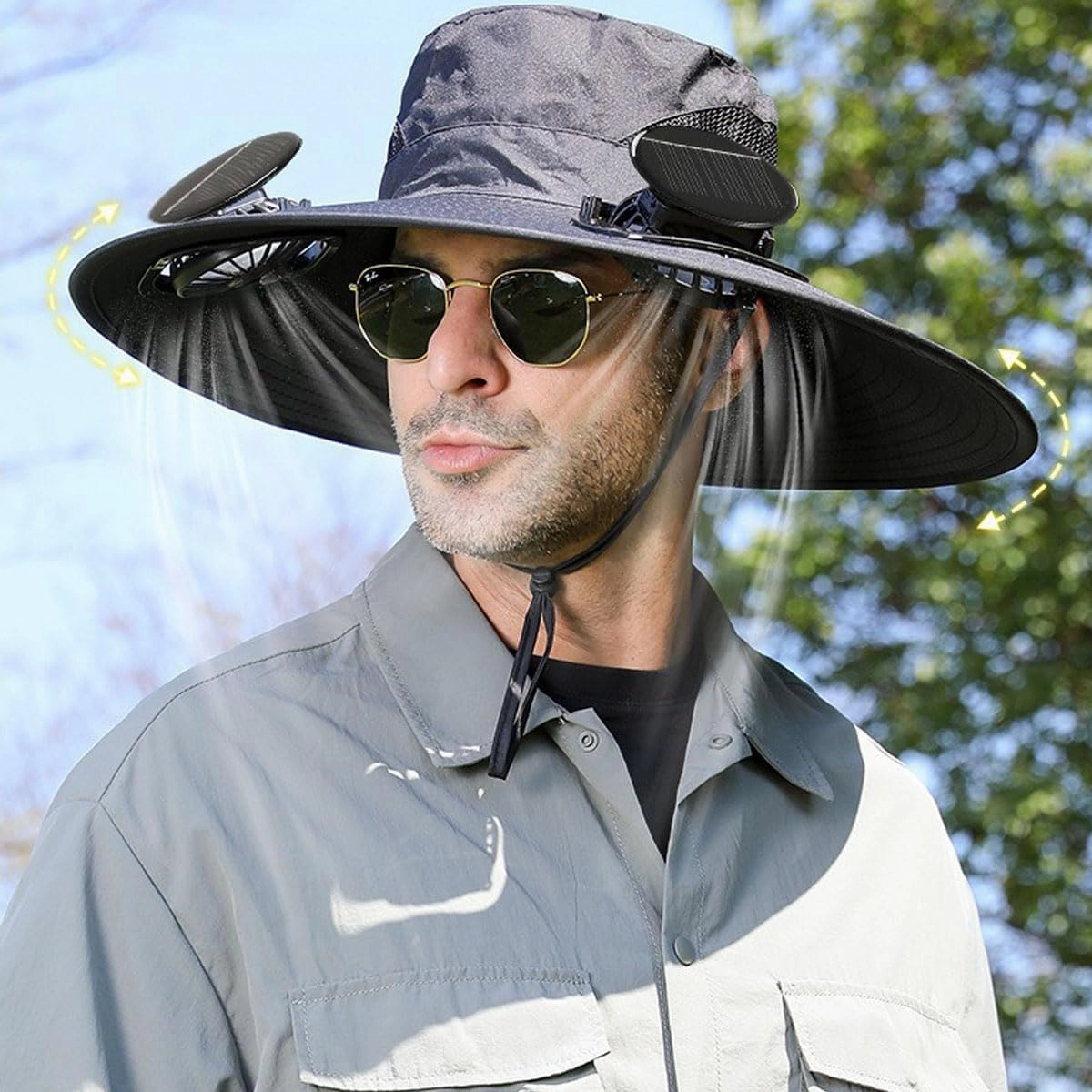 Collit Fishing Hat, Consulbefor Fan Hat, Bucket Wide Panel Brim Sombrero Hats Men in Outdoor