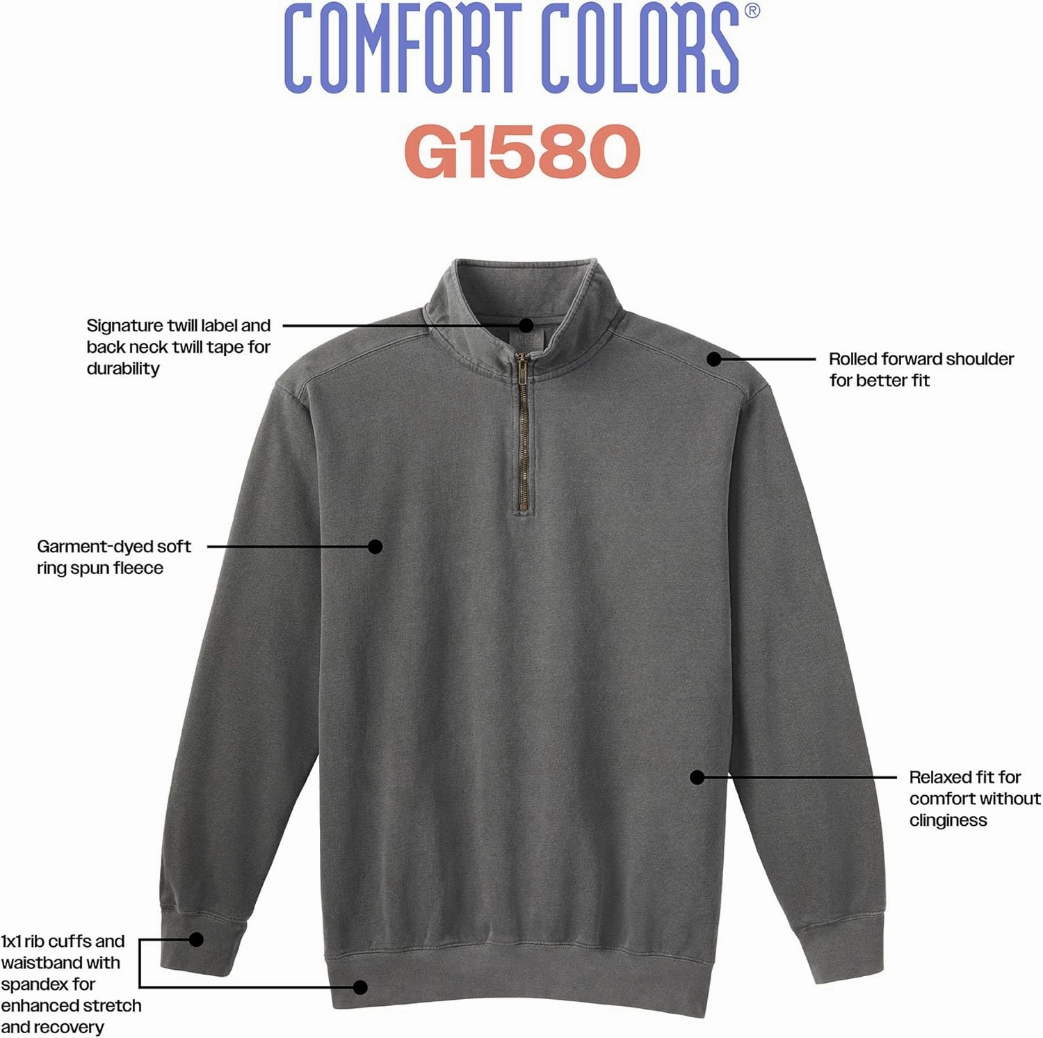 Comfort Colors Adult 1/4 Zip Sweatshirt, Style G1580