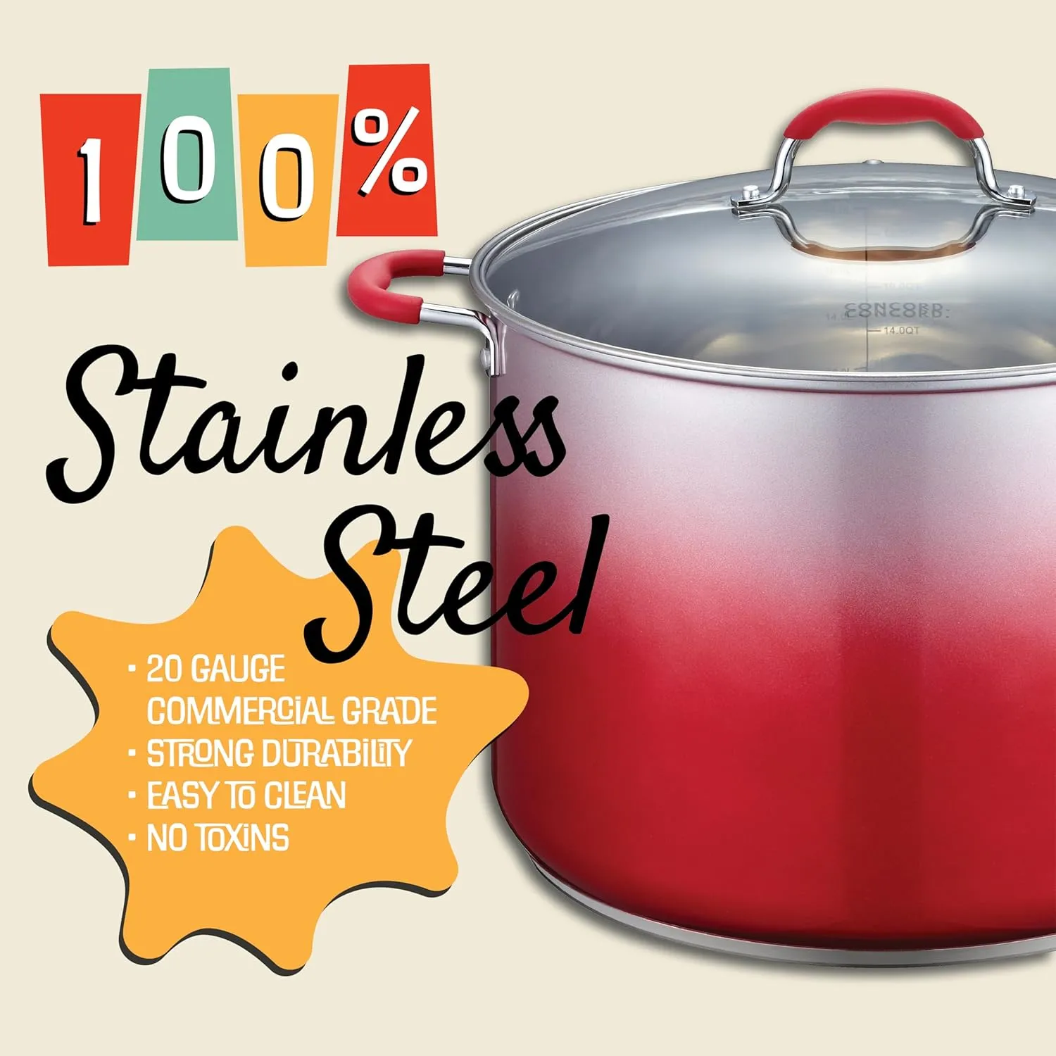 CONCORD 20 Quart Stainless Steel Canning Pot Set. Includes Canning Rack, Tongs, Jar Lifter, Funnel, Wrench, Lid Lifter, Mixer/Measurer (Induction Compatible)