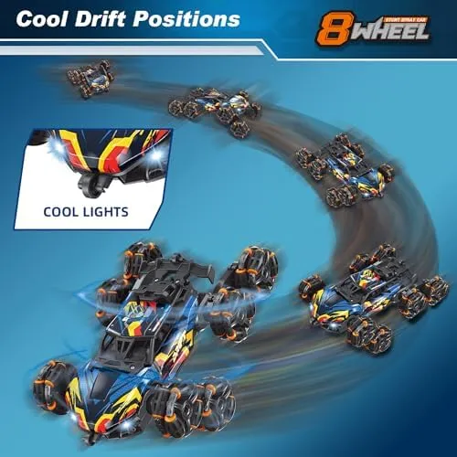 Cool 8 Wheels Hand Controlled rc Stunt Car Toys, Gesture Sensing Remote Control Cars for Boys Age 6 7 8-12 13 14 Year Old, Birthday Gifts Ideas for Kids