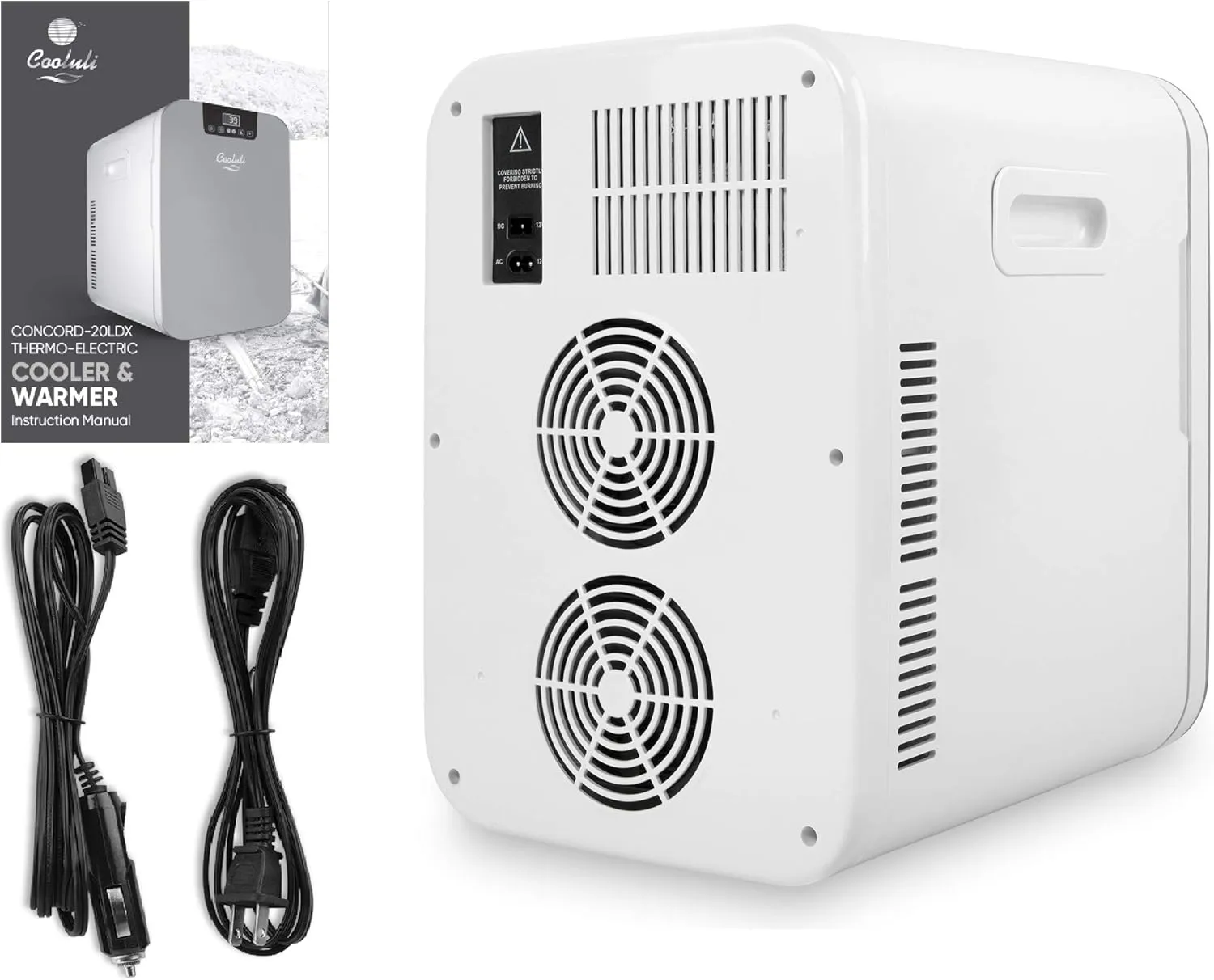 Cooluli 20 Liter Mini Fridge with Temperature Control - Black