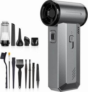COSANO 4 in 1 Air Blower & Vacuum, Cordless Compressed Air Duster, 130,000 RPM Electric Air Duster, Stepless Speed Regulation Rechargeable Air Duster, Computer Vacuum Cleaner for PC, Keyboards, Cars