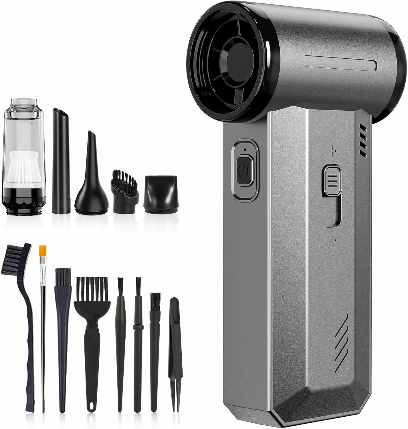 COSANO 4 in 1 Air Blower & Vacuum, Cordless Compressed Air Duster, 130,000 RPM Electric Air Duster, Stepless Speed Regulation Rechargeable Air Duster, Computer Vacuum Cleaner for PC, Keyboards, Cars