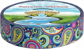 Country Brook Design - Bright Paisley Polyester Webbing (2 Inch, 10 Yards)