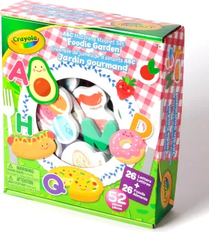 Crayola: ABC Matching Magnet Set - Foodie Garden - Alphabet & Image Foam Magnets, Classroom & Home Education, Spelling-Learning, Toddler, Kid Ages 3 