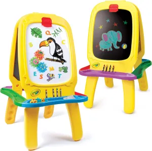 Crayola: Deluxe Magnetic Double-Sided Easel - Dry Erase Includes Crayons, Stickers, Magnet Letters & Gears, Ages 3 