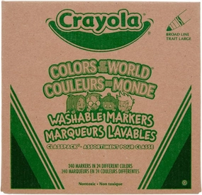Crayola Colors Of The World Classpack (240 Ct), Bulk Skin Tone Washable Markers, School Supplies For Teachers, Individual Marker Boxes
