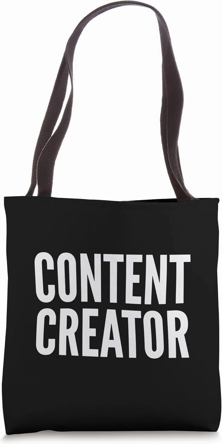 Creator Video Blog Social Media Content Creator White Type Tote Bag