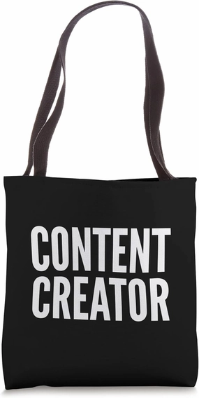 Creator Video Blog Social Media Content Creator White Type Tote Bag