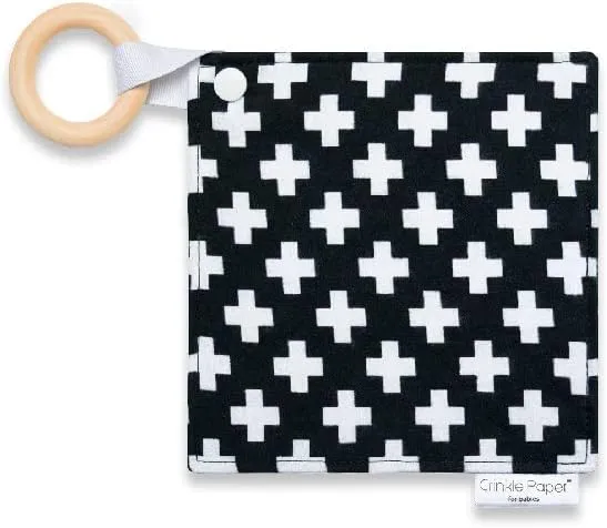 Crinkle Paper for Babies | Eco-Friendly Cotton Sensory & Soother Teether Toy | BPA Free, Organic Beeswax Sealed Wood9