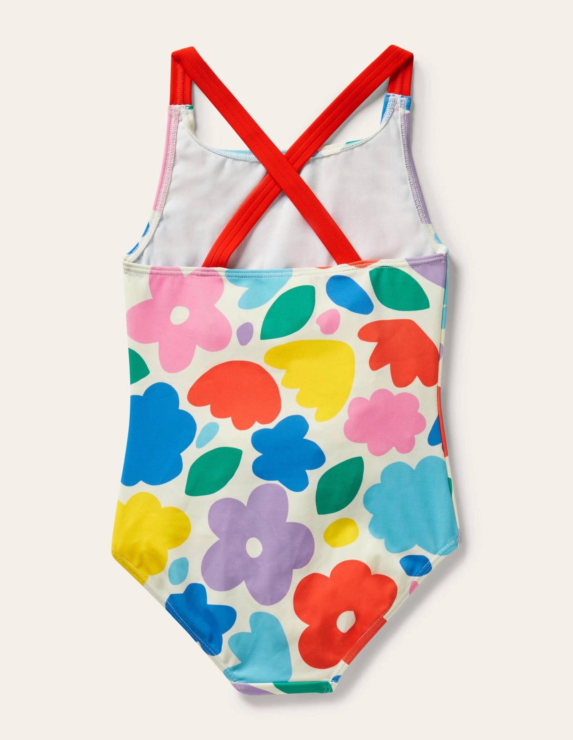 Cross-back Printed Swimsuit-Multi Painted Floral
