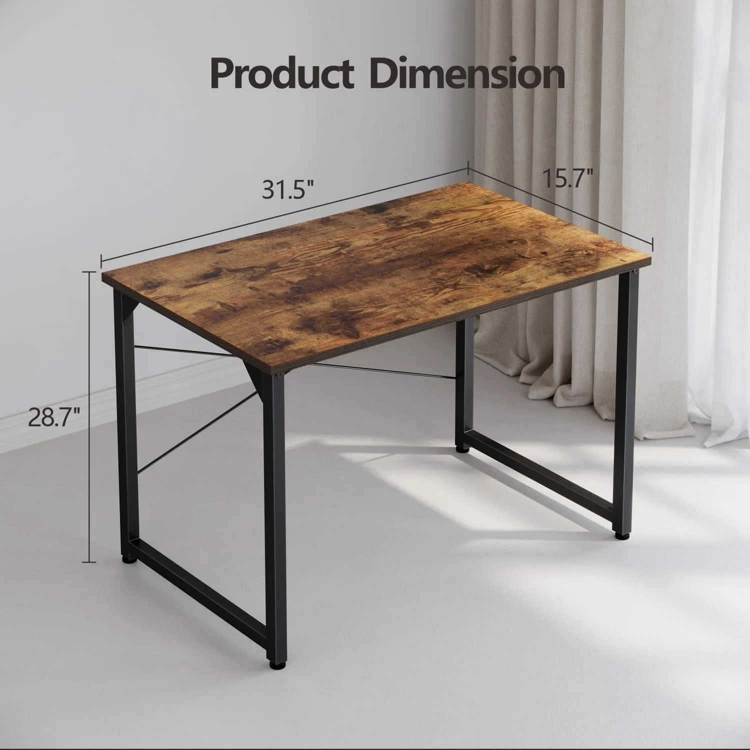 CubiCubi Computer Desk, 32 inch Home Office Small Desk, Modern Simple Style PC Table for Home, Office, Study, Writing, Vintage Brown