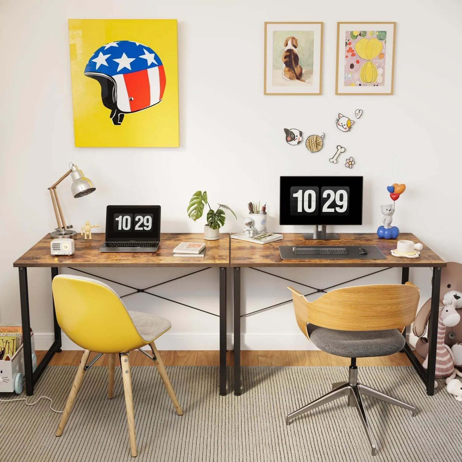 CubiCubi Computer Desk, 32 inch Home Office Small Desk, Modern Simple Style PC Table for Home, Office, Study, Writing, Vintage Brown