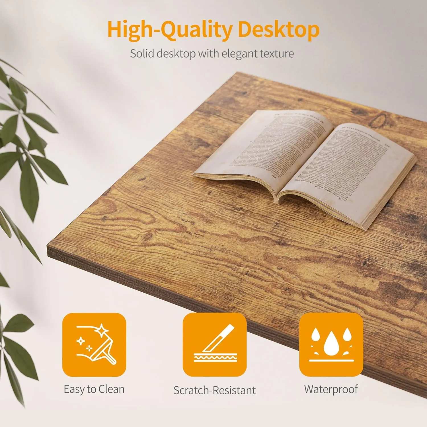 CubiCubi Computer Desk, 32 inch Home Office Small Desk, Modern Simple Style PC Table for Home, Office, Study, Writing, Vintage Brown