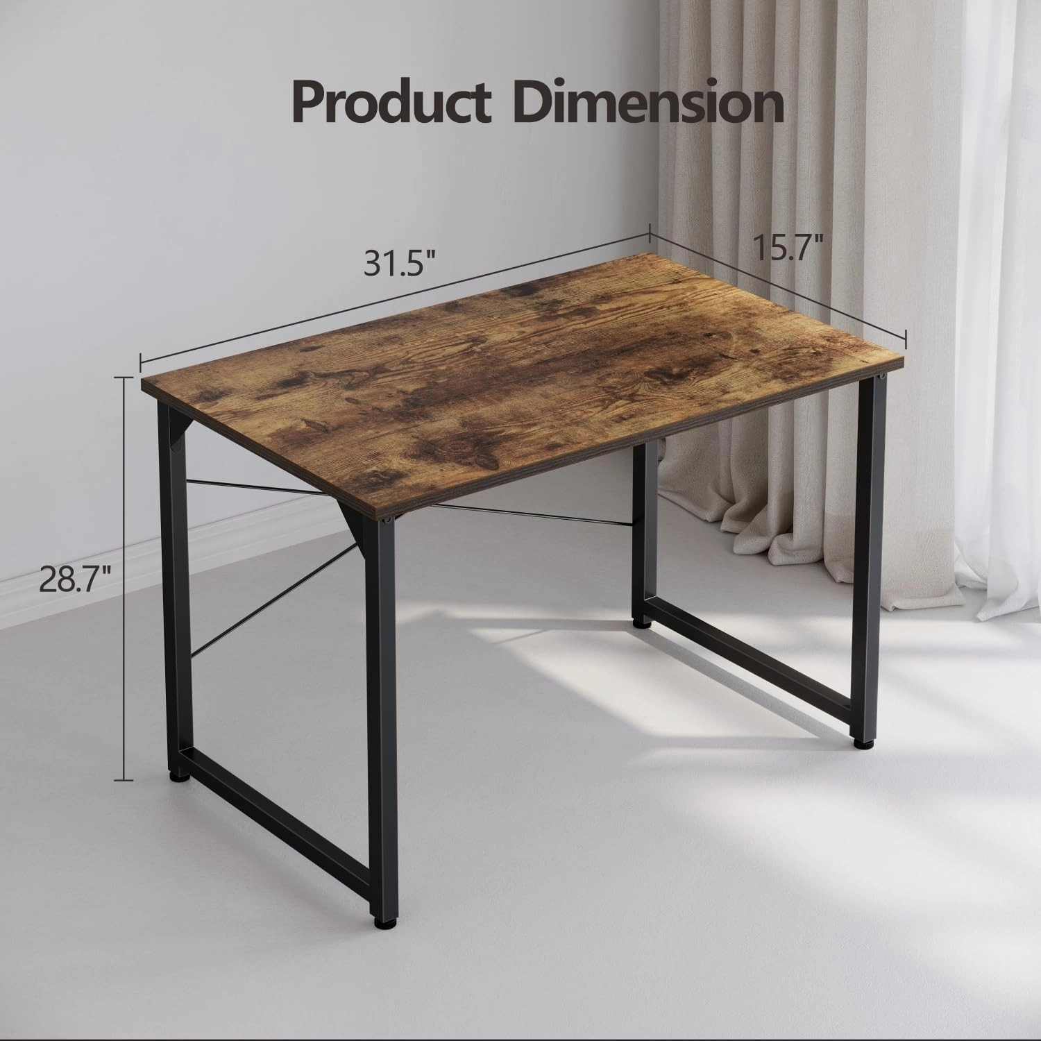 CubiCubi Computer Desk, 32 inch Small Home Office Desk for Small Spaces, Modern Simple Style for Home, Office, Study, Writing, Rustic Brown