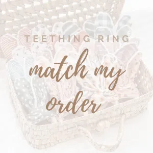 Custom Natural wood & Bunny Ear Teething Ring - Match my Order