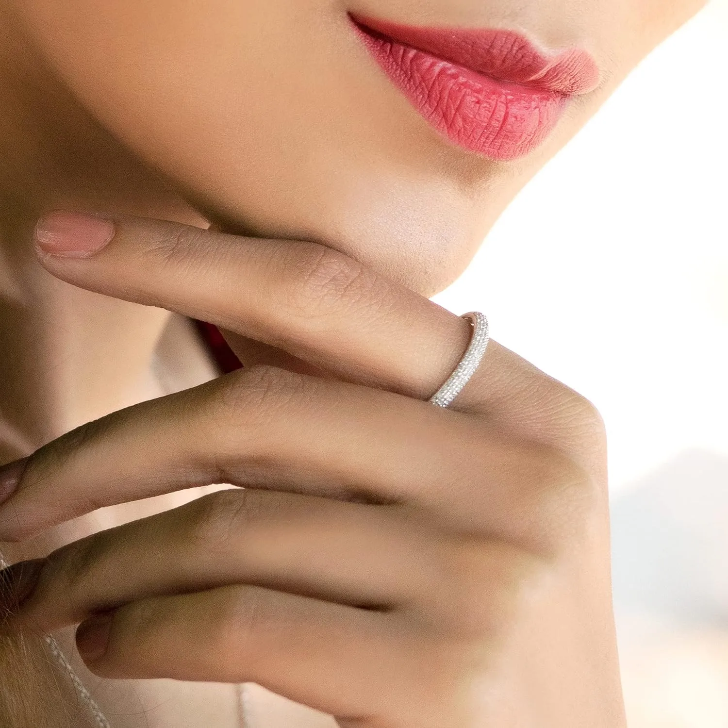 Dazzlingrock Collection 0.25 Cttw Round White Diamond 3 Row Studded Stackable Wedding Band for Women in 10K Solid Gold