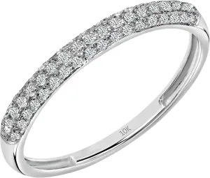 Dazzlingrock Collection 0.25 Cttw Round White Diamond 3 Row Studded Stackable Wedding Band for Women in 10K Solid Gold