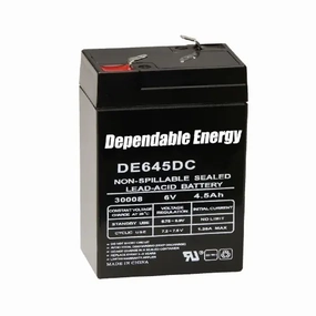 DE645DC - 6V 4.5 AMP HR RECHARGEABLE BATTERY - TAB TOP BULK