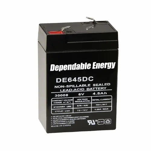 DE645DC - 6V 4.5 AMP HR RECHARGEABLE BATTERY - TAB TOP BULK
