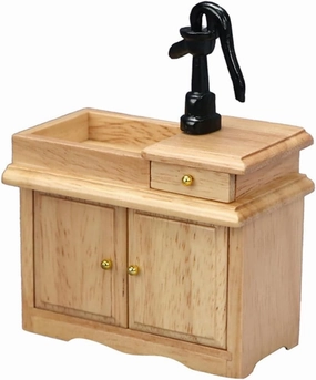 DECHOUS Miniature Sink Cabinet Miniature Furniture Sink Cabinet for Dollhouse for Mini House Decor Original Wood